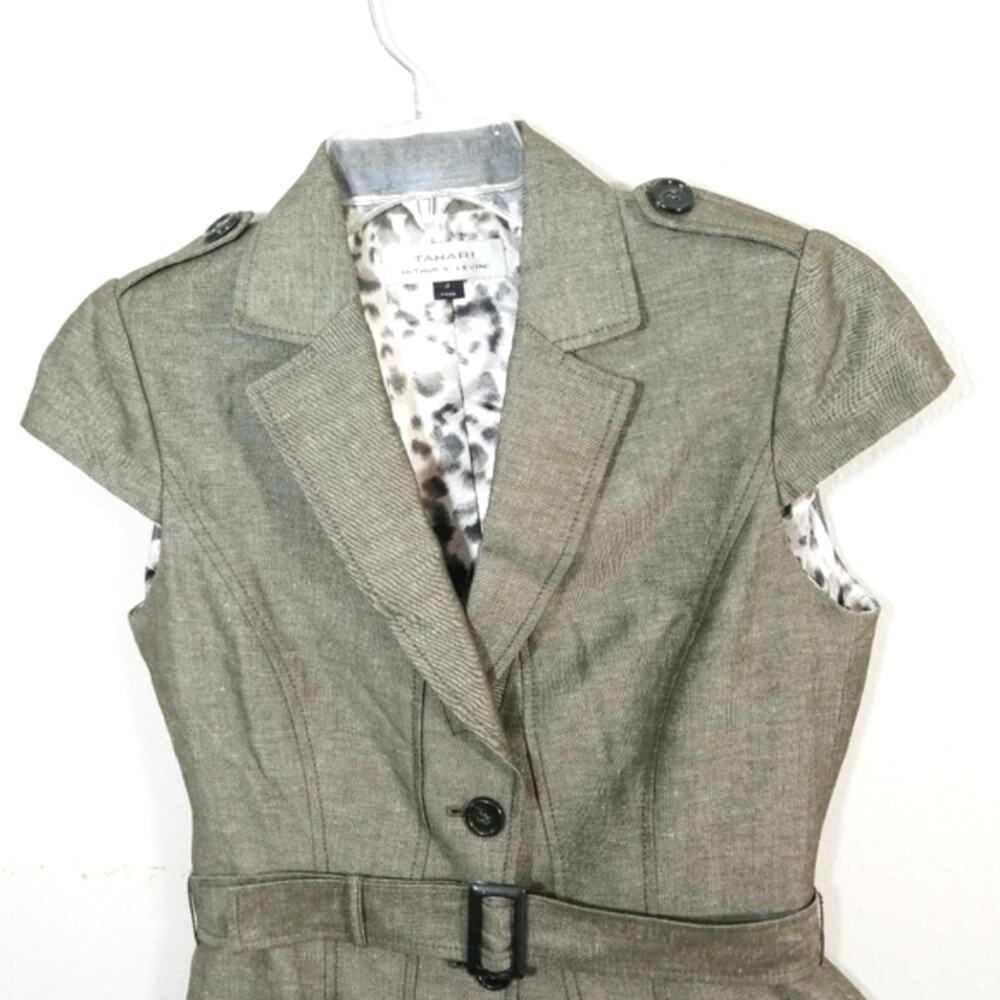 Tahari Arthur Levine linen blend blazer jacket 4 - Picture 4 of 11